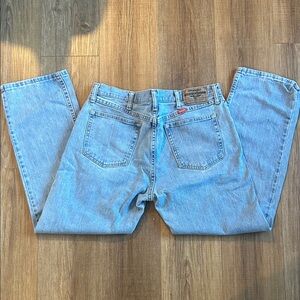 Men’s light wash baggy wranglers